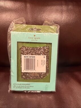 kate spade Glitter Sticker Pocket in Rose Gold and Silver Sparkle